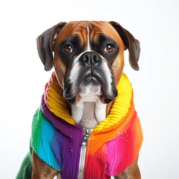 Cute Lgbt dog smiling a lot with the lgbt flag Rainbow Flag LGBT pride