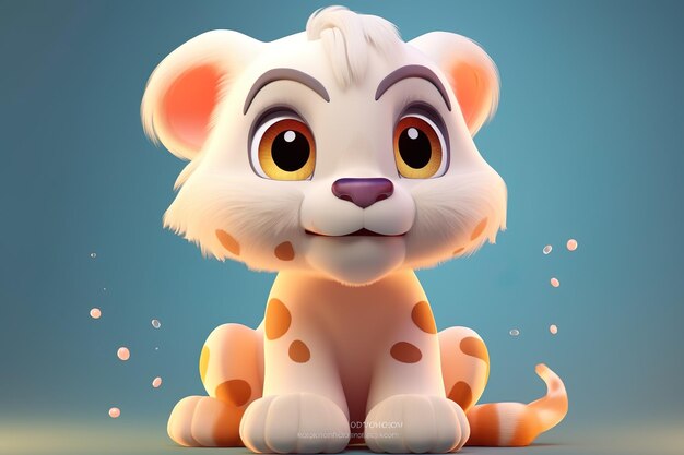 cute lion baby cartoon lion illustration AI Generated