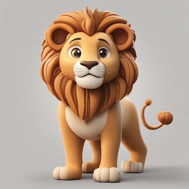 Cute lion cartoon vector generated by AI