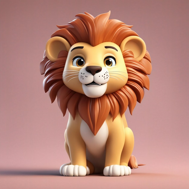 Cute lion cartoon vector generated by AI