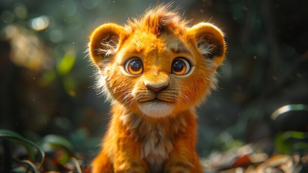 Cute lion clip art for baby wall decorative poster