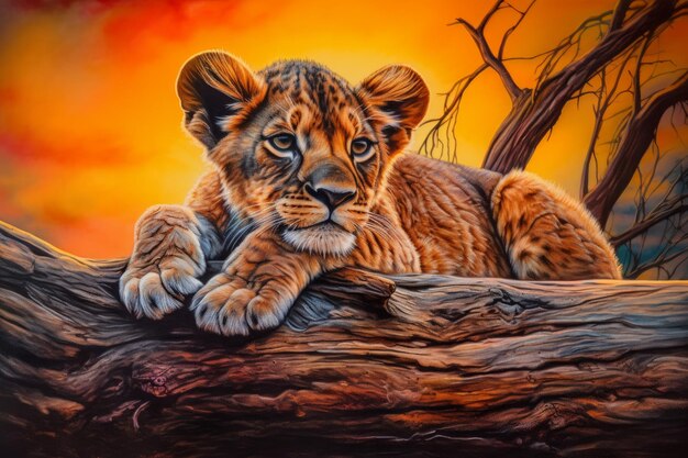 Cute lion cub Animal beauty Generate Ai