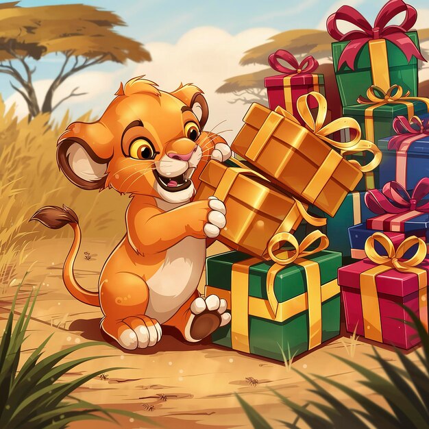 cute lion cub golden gifts