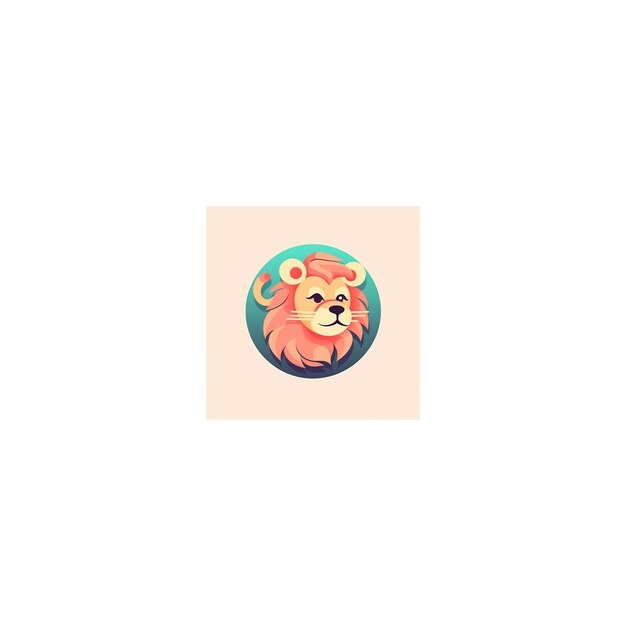 cute lion design logo3