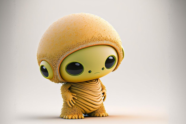 cute little alien. Fantasy little alien. Big eyes little Alien. AI Generated