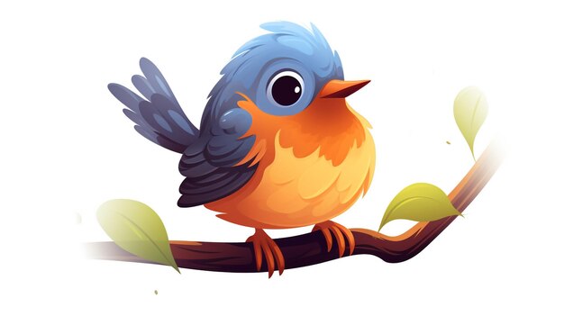 a cute little American Robin in vector style