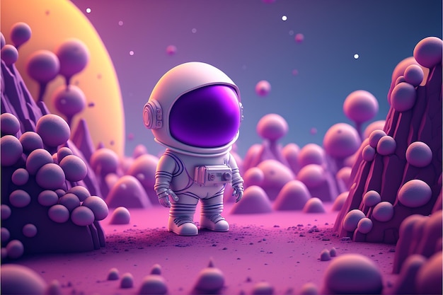 Cute little astronaut background