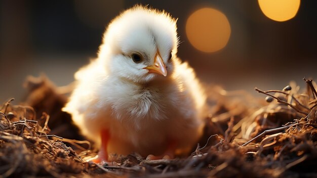 写真 かわいい小さな赤ちゃんひよこ