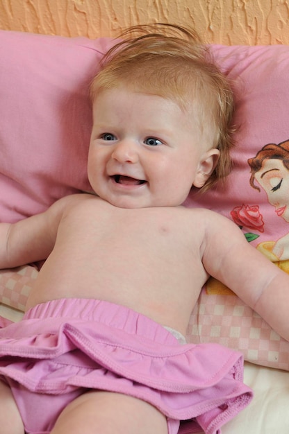 Cute little baby closeup portrait