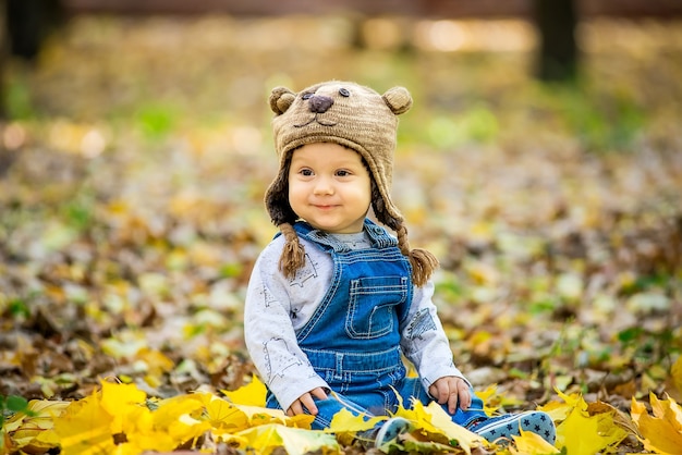 cute little baby, sitting in the park