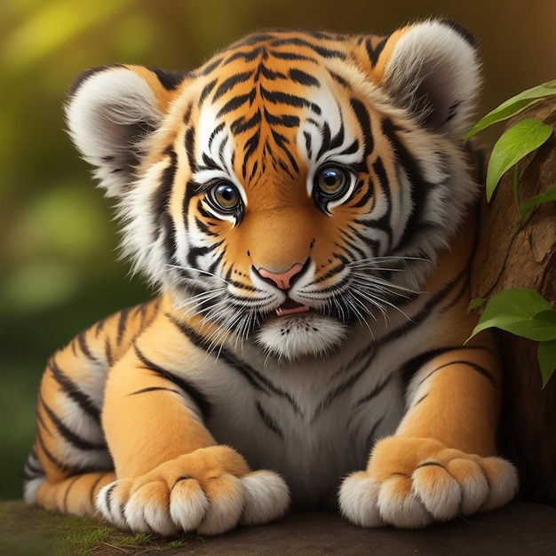 Cute little baby tiger