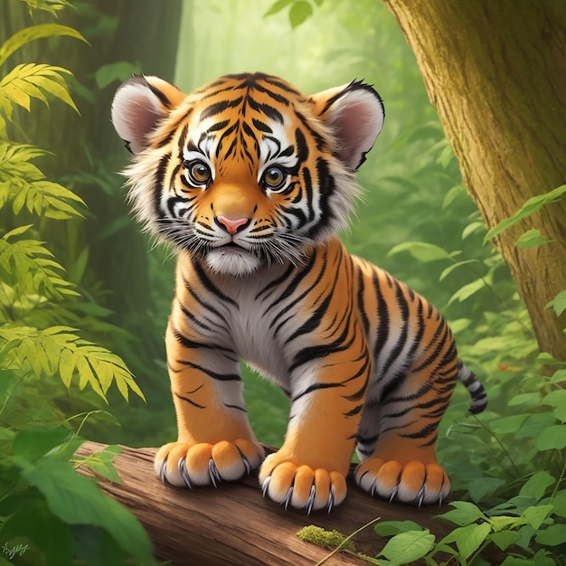 Cute little baby tiger