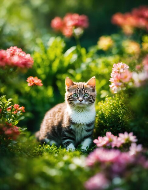 Милый маленький бенгальский котенок сидит в генеративе