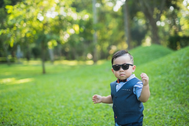 Cute little boy portrait fashion