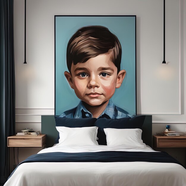 cute little boy sleeping in a bedportrait of cute boy in the bedroom