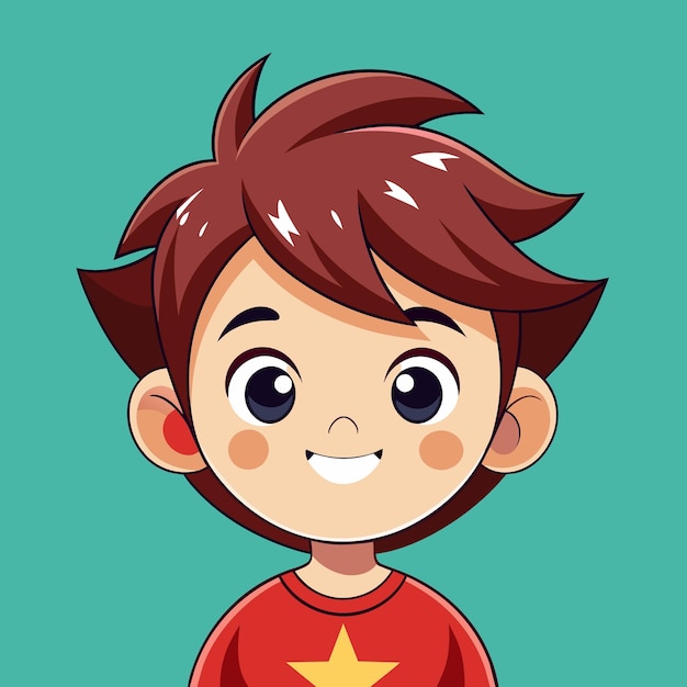 Cute little boy smiling kawaii cute boy vector Cartoon kawaii boy illustration vector clipart