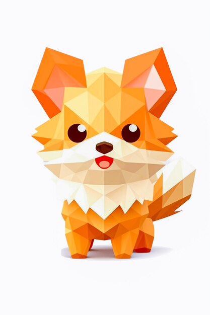 Cute little breed dog made in origami style