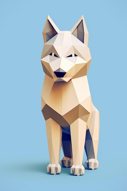 Cute little breed dog made in origami style