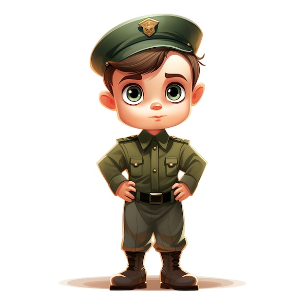 Photo cute little cartoon soldier