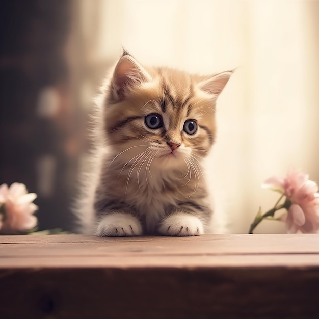 Cute little cat kitty baby animal