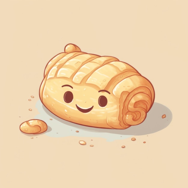 A cute little croissant with eyes nintencore animated gifs line drawings party