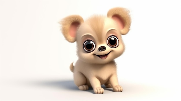 Photo cute little dog cartoon