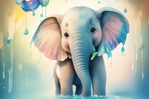 A cute little elephant ai generative