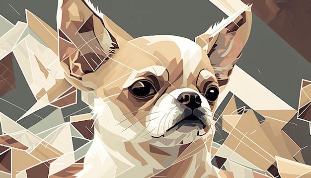 Cute little fashion dog Creative illustration Ai Generate