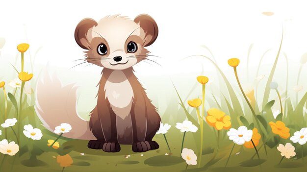 a cute little Ferret in vector style