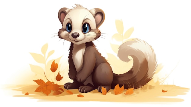 a cute little Ferret in vector style