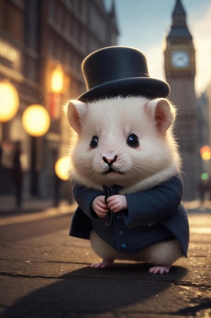 Cute little fluffy Lion Cub dressed up as sherlock holmes