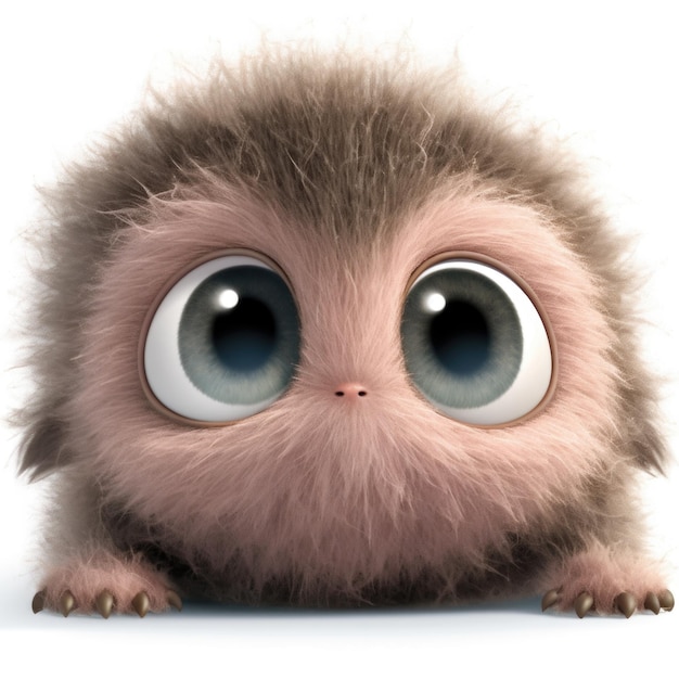 A cute little furry animal with big eyes ai