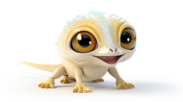 a cute little gecko with big eyes and a big smile.