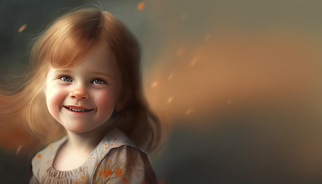 Cute little German girl illustration by generative AI