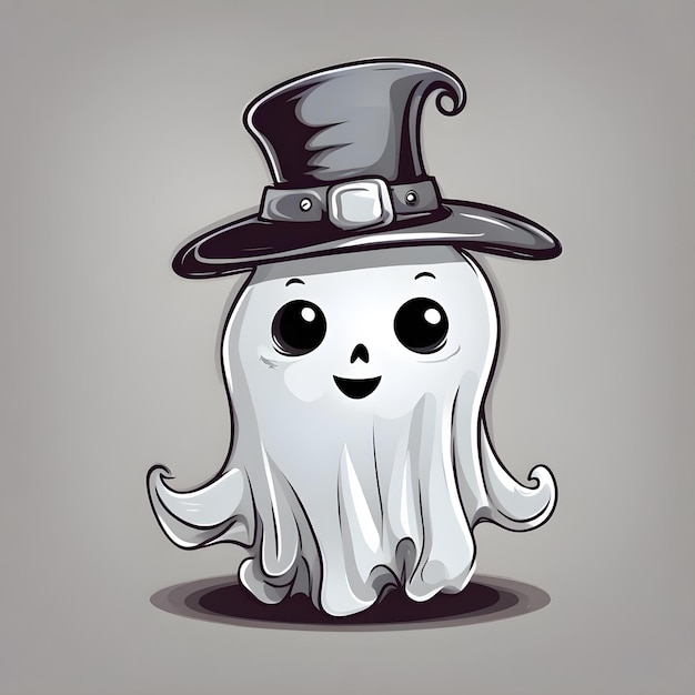 Cute little ghost with hat