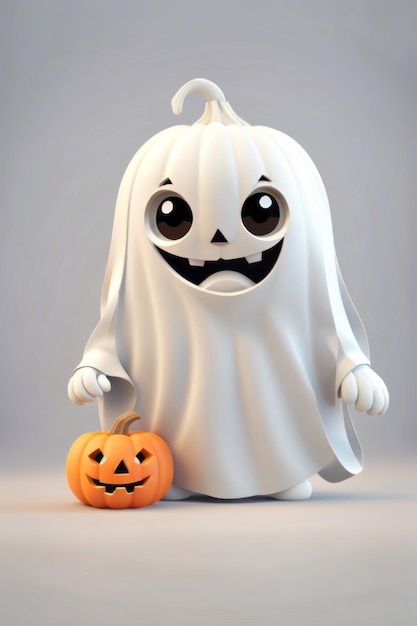 Cute little ghost with unsettling