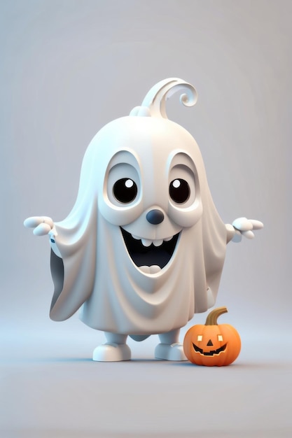 Cute little ghost with unsettling