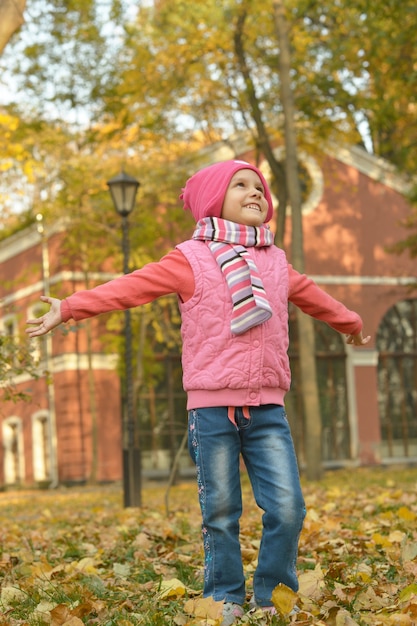 Cute little girl in an autumn park