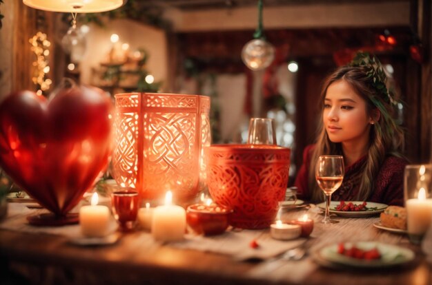 Cute little girl celebrating christmas taking candies and gingerbread from glass jar and