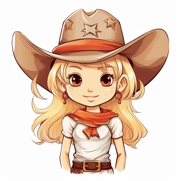 Cute little girl in cowboy costume