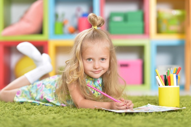 Cute little girl drawing