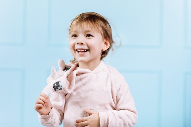 Cute little girl at home