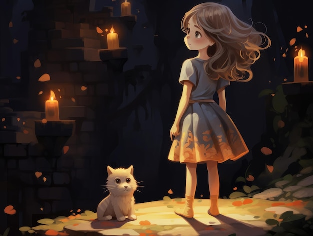 Cute little Girl princess character HD 8K wallpaper Stock Photographic Image