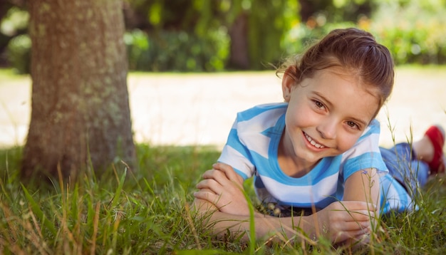 Cute little girl smiling at camera