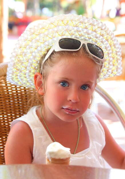 Cute little girl with icecream