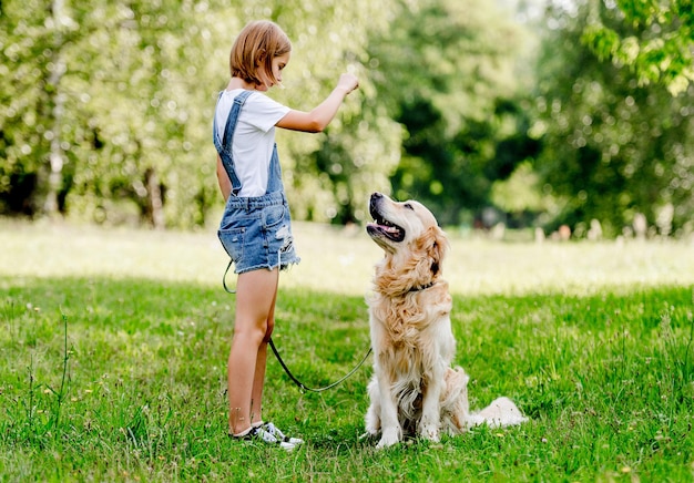 Cute little girl with lovely dog