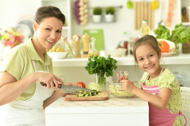 Cute little girl with mother