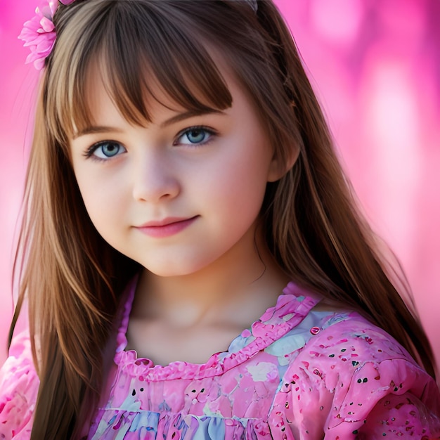 Photo cute little girls picture ai generated