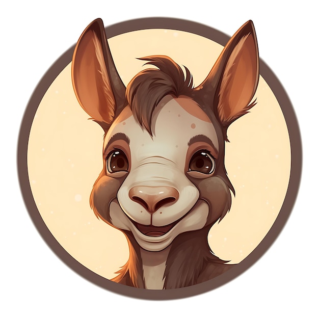 Photo cute little happy mule on a circle