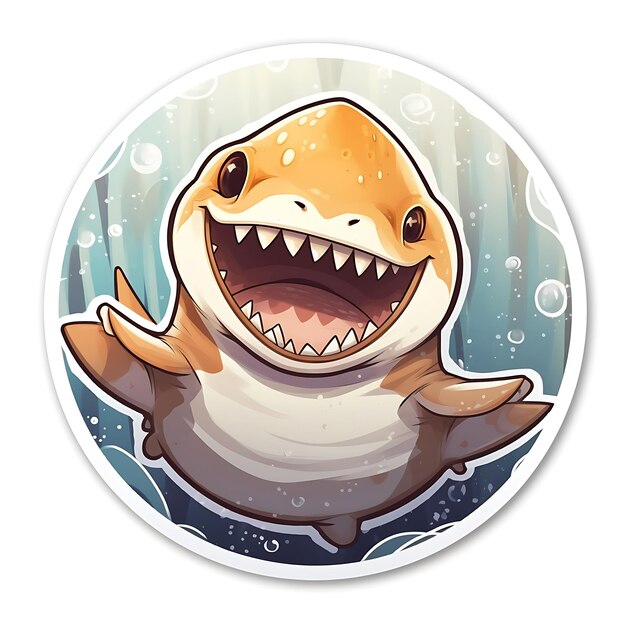Фото Милая маленькая счастливая акула в кругу